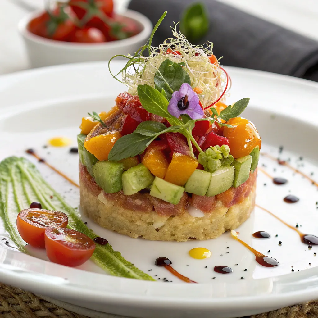 A gourmet gluten-free dish beautifully presented